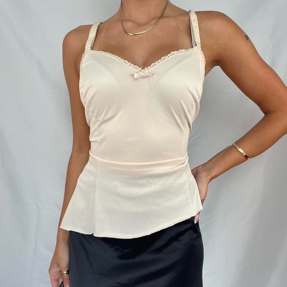 y2k cream lace cami tank - Picture 1 of 4